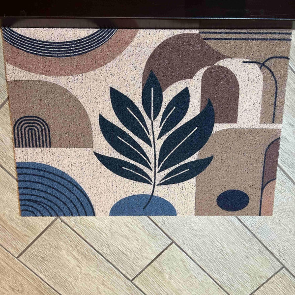 Брудозахисний килимок, гумовий придверний килим "Aesthetic beige", 60*120 см 