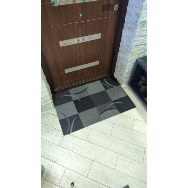 Гумовий килим, килимок до вхідних дверей "Сіра феєрія", 100*120 см 