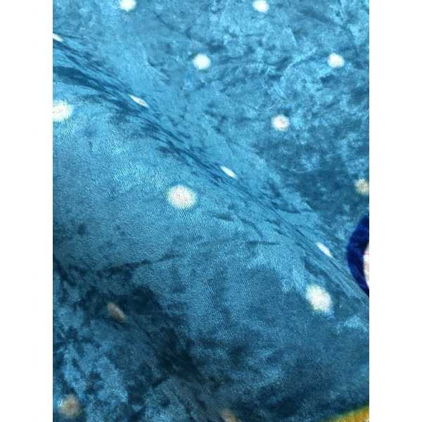 Килим дитячий з коротким ворсом Крош синій 80х200 см
