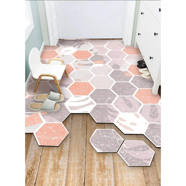 Стильный резиновый коврик для прихожей ''Soft pink'' 60х120 см.